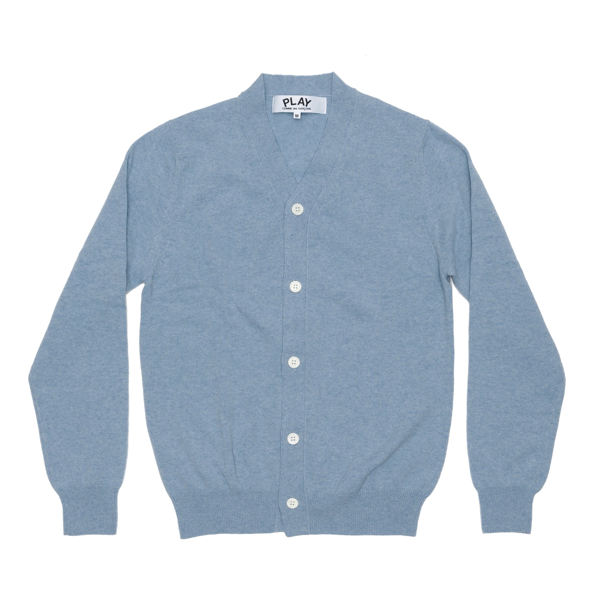 PLAY CDG  - Top Dyed Carded Lambswool Men's Cardigan - (Blue) view 1