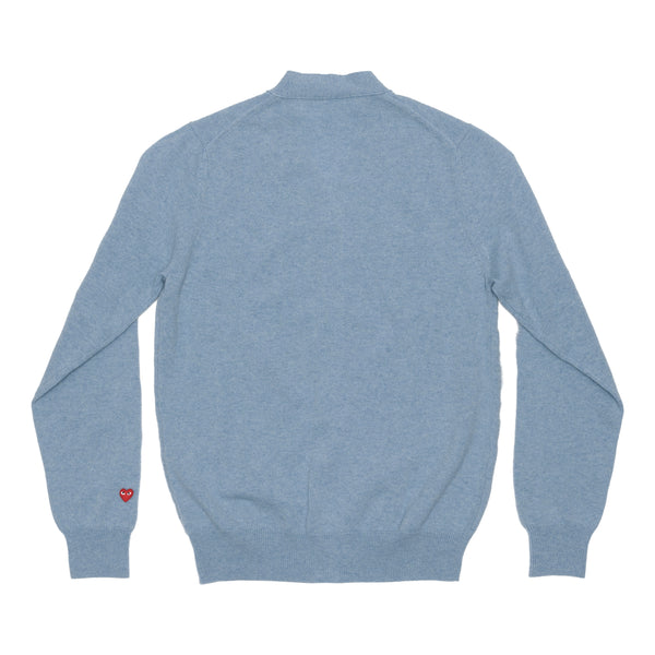 PLAY COMME des GARÇONS - V-Neck Cardigan With Red Small Emblem On Wrist - (Light Blue)