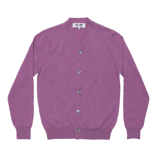 PLAY CDG  - Top Dyed Carded Lambswool Men's Cardigan - (Purple)