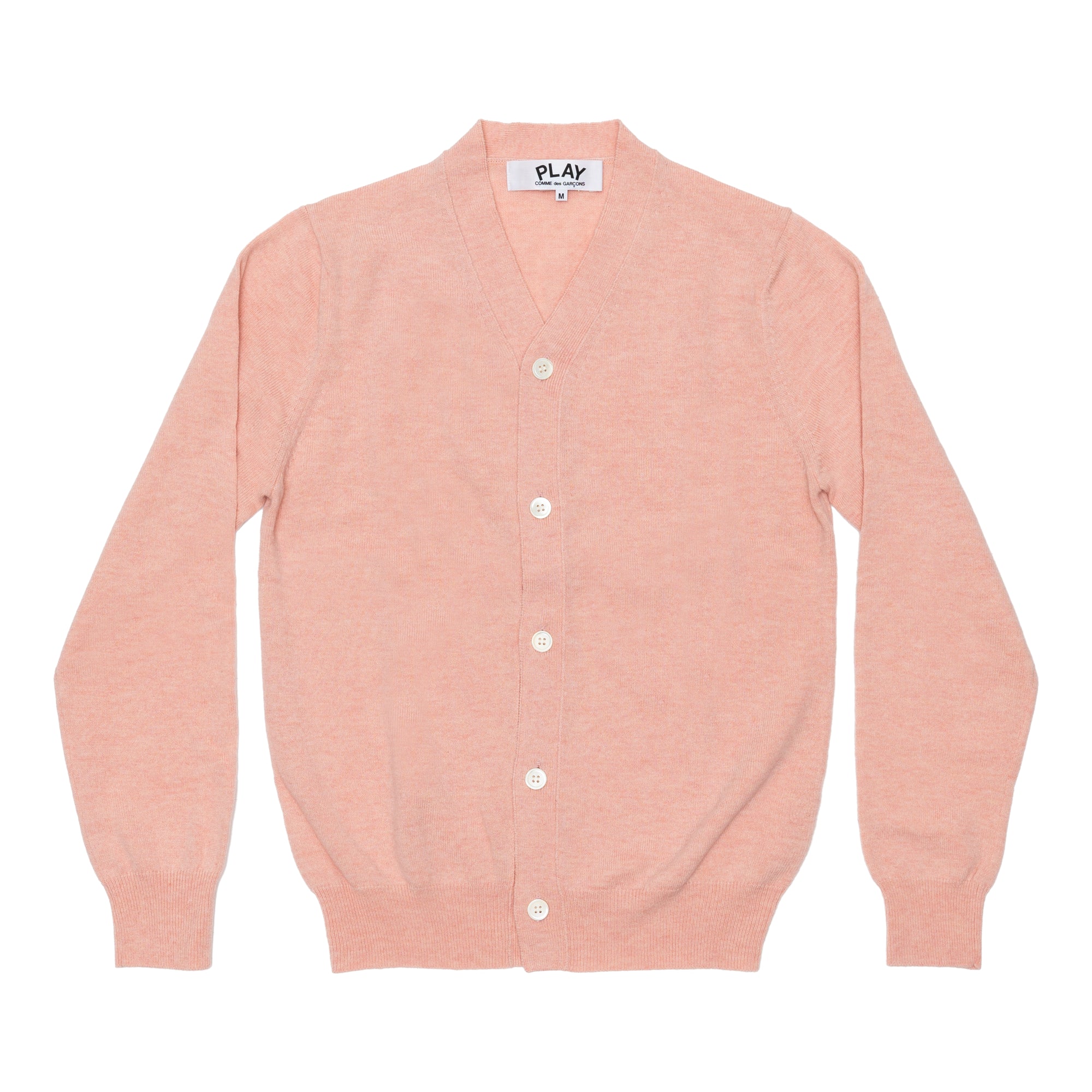 PLAY CDG  - Top Dyed Carded Lambswool Men's Cardigan - (Pink) view 1