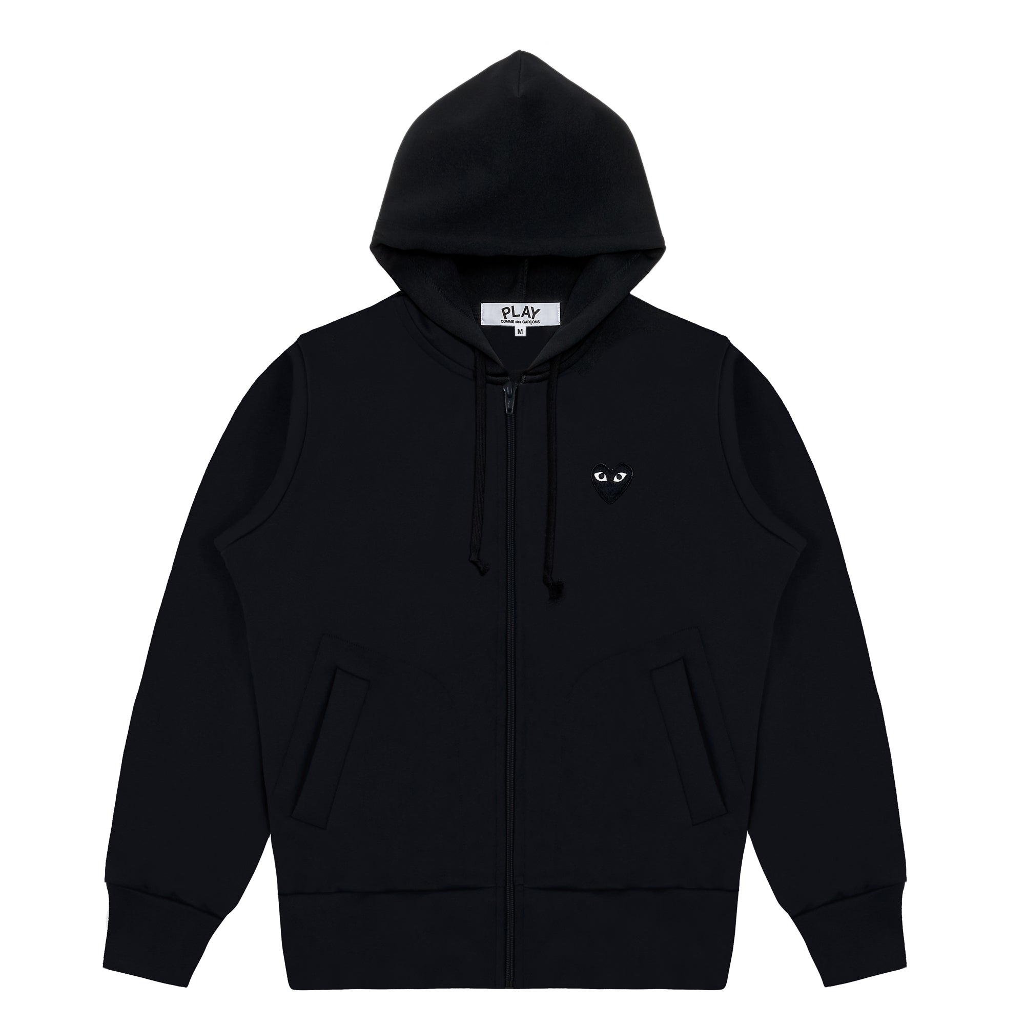 PLAY CDG: Unisex Back Printed Zip-Up Hoodie (BLACK) | DSMG E-SHOP