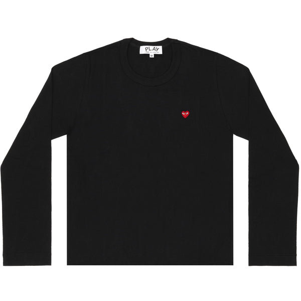 PLAY CDG - Unisex Long Sleeve T-Shirt With Small Emblem - (BLACK)