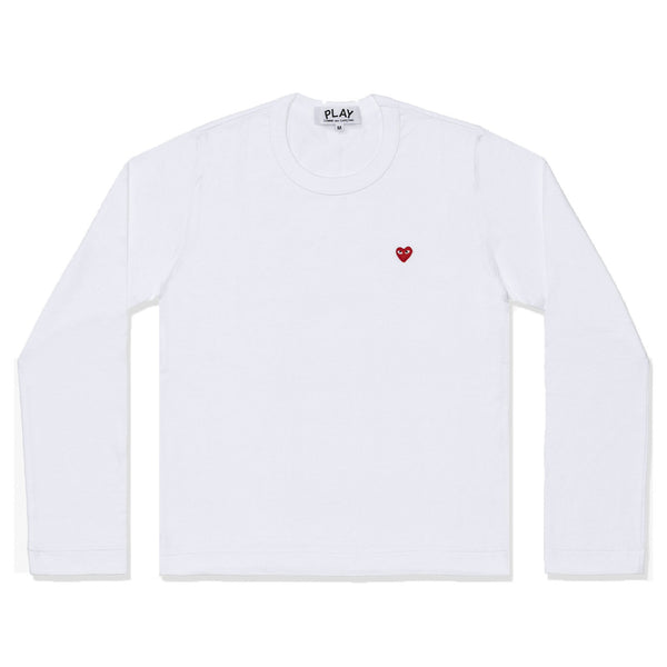 PLAY COMME des GARÇONS - T-SHIRT WITH SMALL RED HEART - (WHITE)