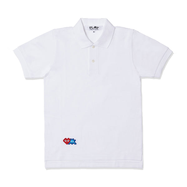 PLAY COMME des GARÇONS - INVADER POLO SHIRT - (WHITE)