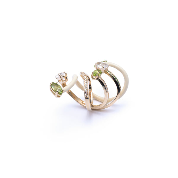 BEA BONGIASCA - Vine Wrapped Cocktail Ring - (Pnn)