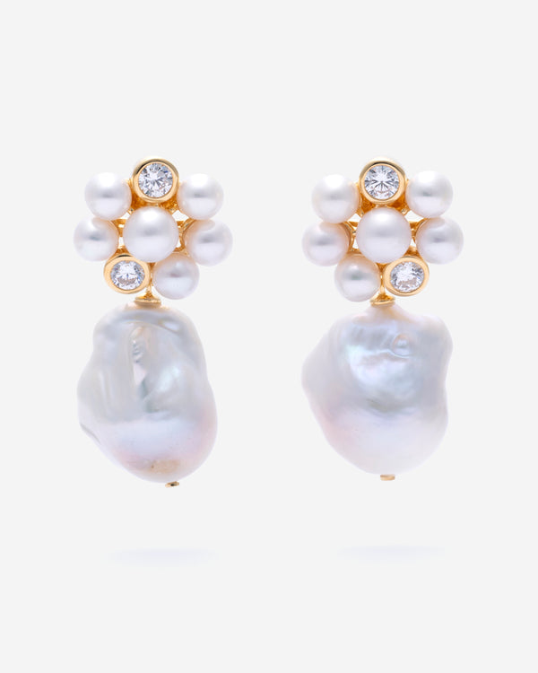 COMPLETED WORKS - Baroque Pearl Drop Earrings - (Yg)