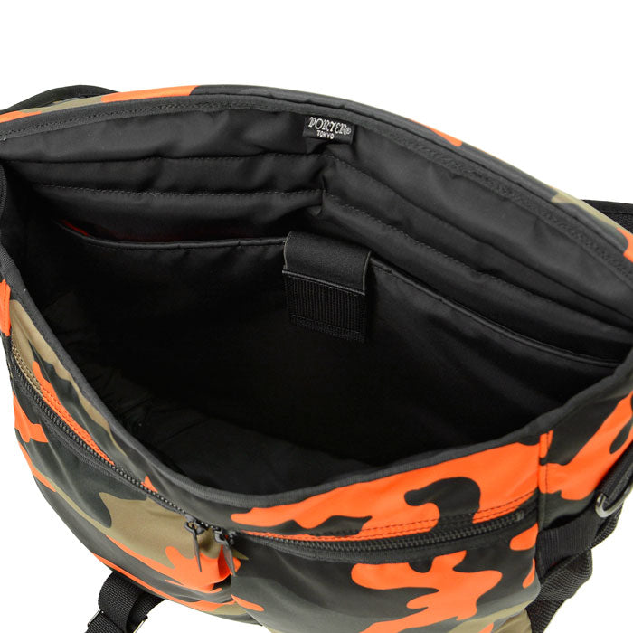 PORTER: Ps Camo Shoulder Bag (Woodland Orange) | DSMG E-SHOP