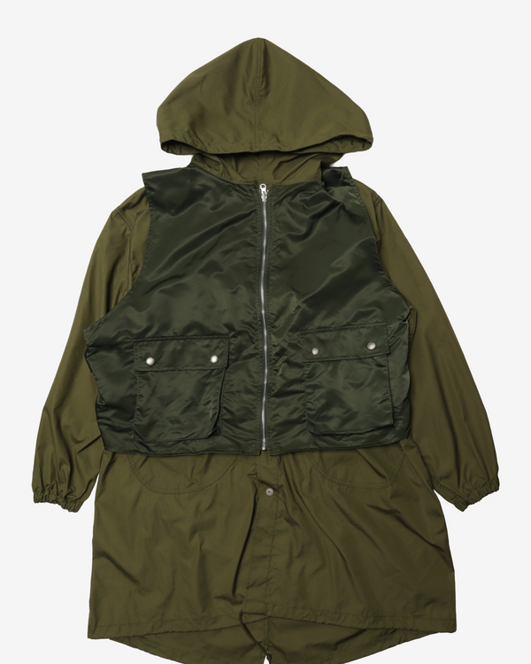 COMME DES GARCONS HOMME - Cotton Nylon Weather X Nylon Twill Garment Washed Coats - (Khaki)