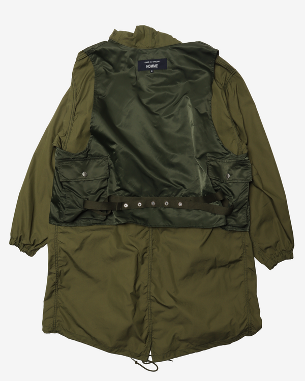 COMME DES GARCONS HOMME - Cotton Nylon Weather X Nylon Twill Garment Washed Coats - (Khaki)