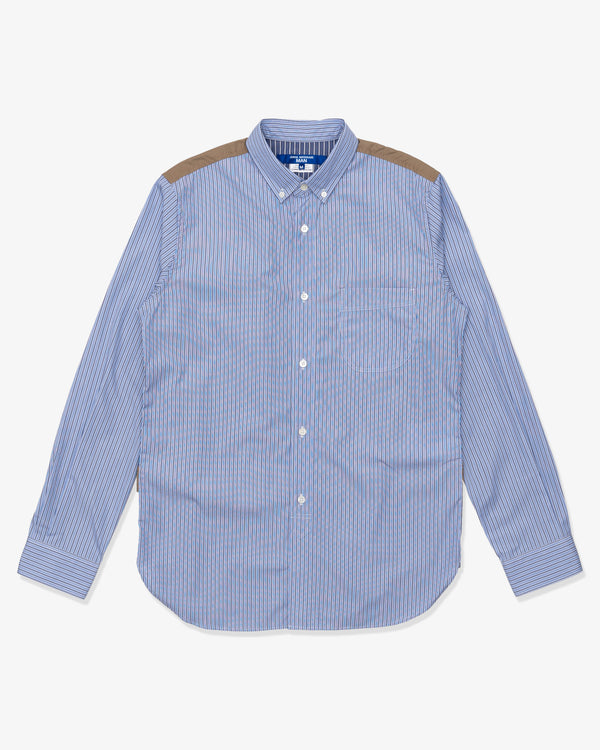 JUNYA WATANABE MAN - Cotton Stripe X Nylon Taffeta - (Sax/Wh/Nv X Beige)