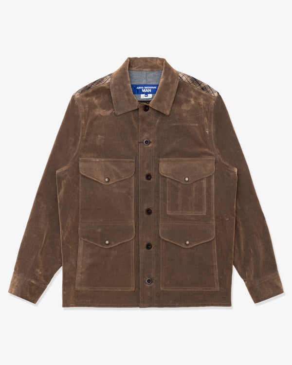 JUNYA WATANABE MAN - Cotton Polyester Flocky Denim X Cotton Check Flannel Filson W Name - (Beige X Nvy/Bge)