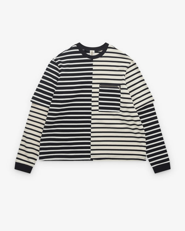 WESTFALL - Patch Stripe Double Shirt Ls - (Black White)