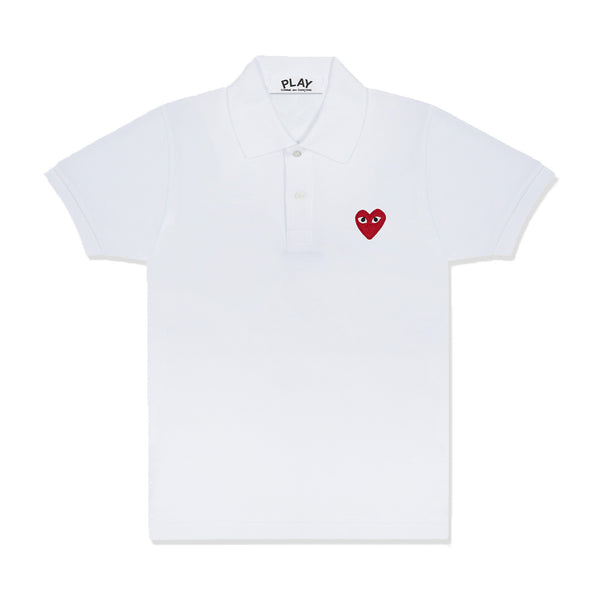PLAY COMME des GARÇONS - Polo Shirt With Red Emblem - (White)