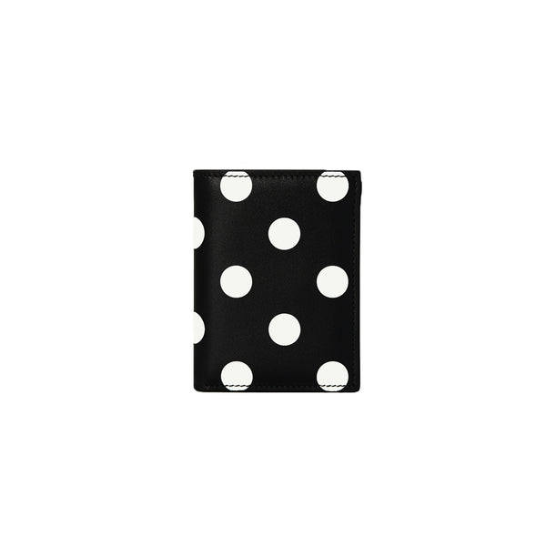 CDG WALLET - Polka Dots Printed Card Case B - (Black)