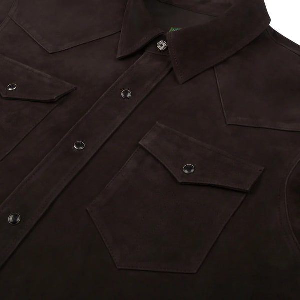 DENIM TEARS - Suede Western Shirt Coffee - (Coffee)