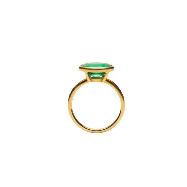 WILLIAM WELSTEAD - Natural Zambian Emerald Ring - (Yg)