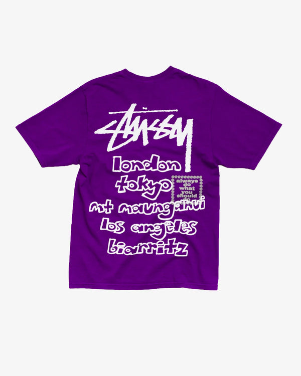 STUSSY - × Always Do What You Should Do World Tour Tee - (Purple)