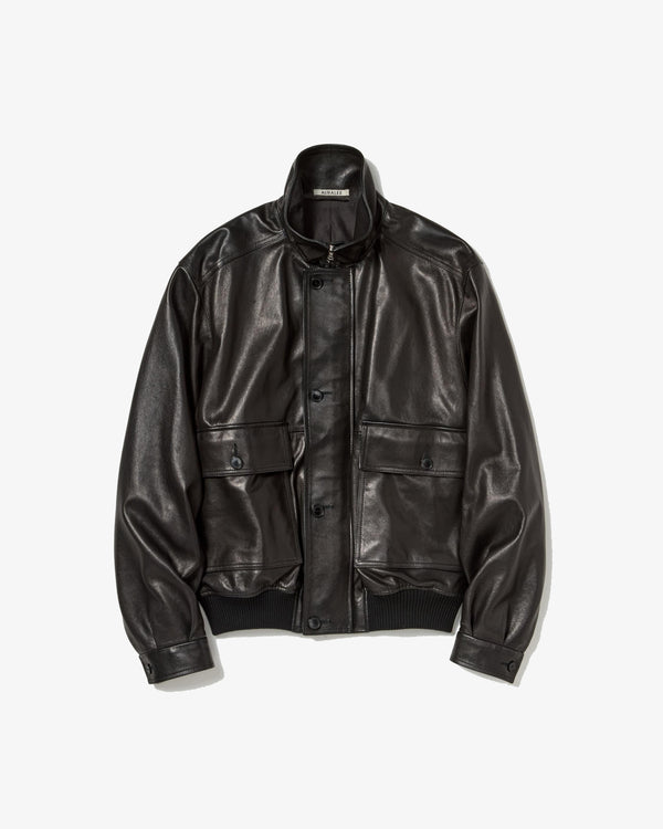 AURALEE - Textured Lamb Leather Blouson - (Black)