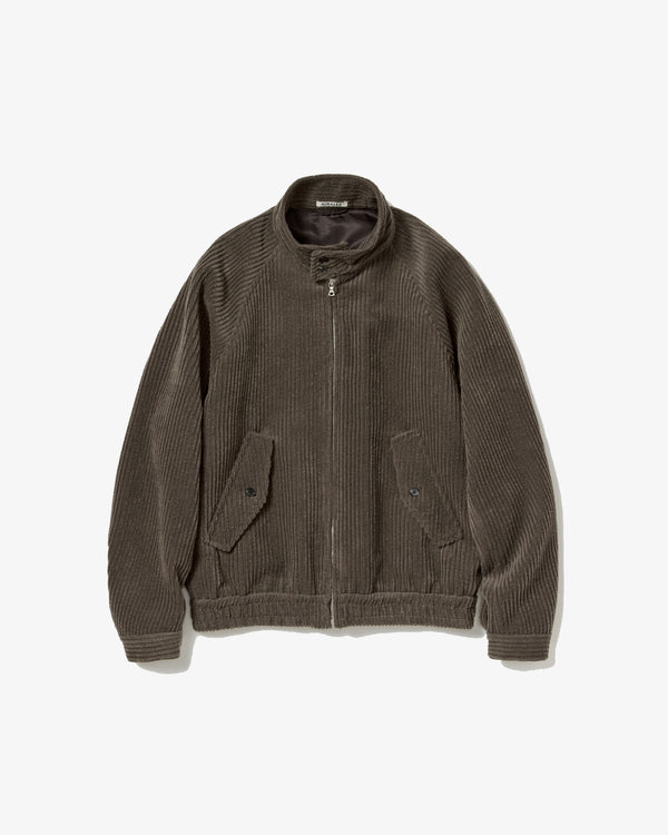 AURALEE - Wool Cashmere Corduroy Zip Blouson - (Smoky Brown)