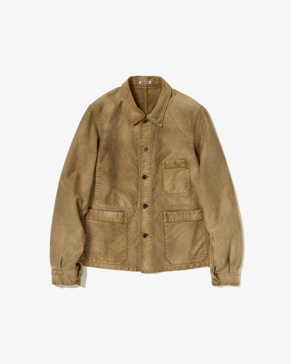 AURALEE - Garment-Dyed Organic Cotton Heavy Moleskin Coverall - (Faded Brown)