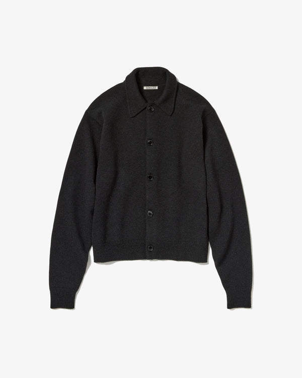 AURALEE - Super Fine Wool Knit Shirt Cardigan - (Top Black)