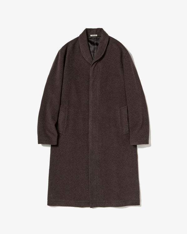 AURALEE - Super Fine Wool Mosser Shawl Collar Coat - (Top Brown)