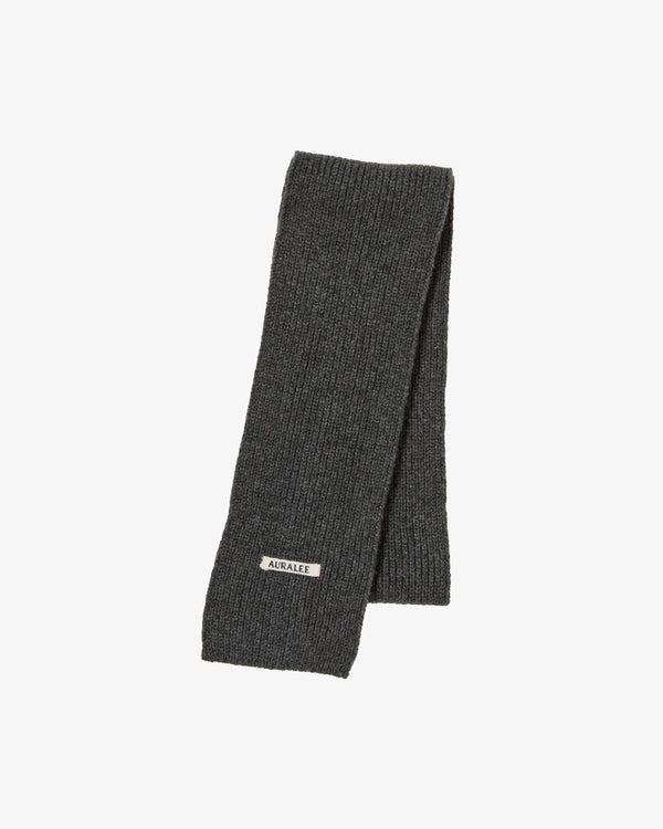 AURALEE - Light Cashmere Knit Stole - (Charcoal)