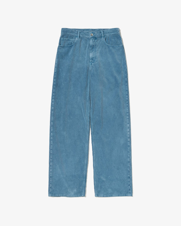 AURALEE - Garment-Dyed Finx Corduroy 5P Wide Pants - (Dusty Blue)