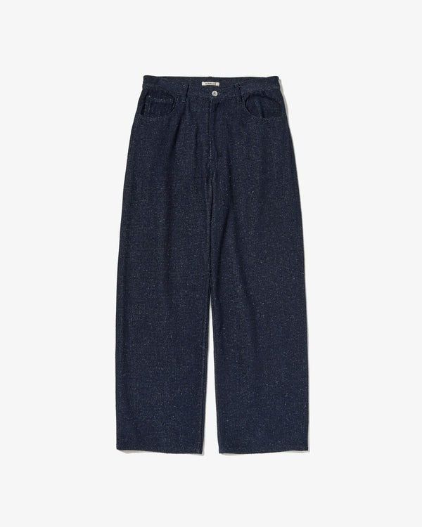 AURALEE - Silk Nep Denim 5P Wide Pants - (Dark Navy)