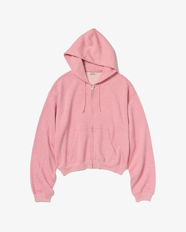 AURALEE - High-Twist Compact Sweat Zip Parker - (Top Pink)