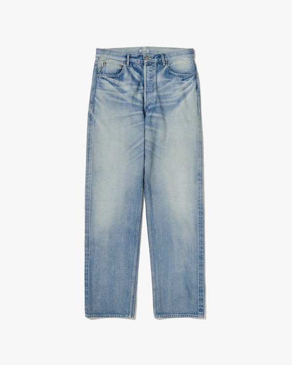 AURALEE - *Selvedge Faded Heavy Denim Wide Pants - (Faded Indigo)