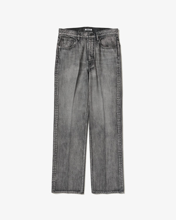 AURALEE - *Faded Heavy Denim Center-Pleated Pants - (Faded Black)