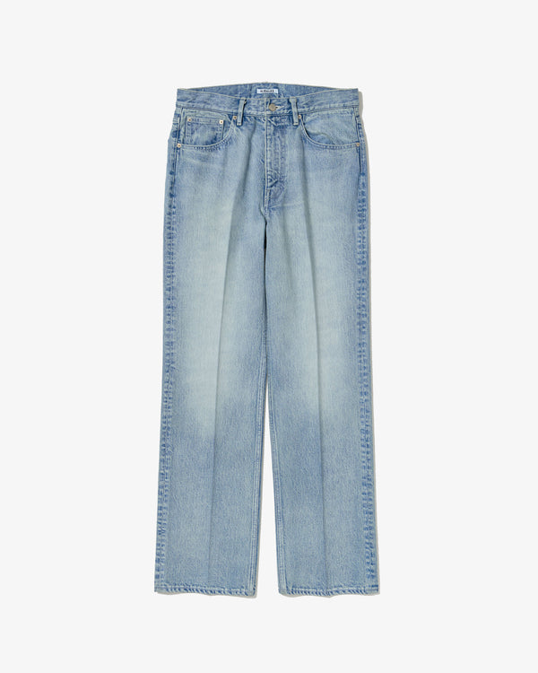 AURALEE - *Faded Heavy Denim Center-Pleated Pants - (Faded Indigo)