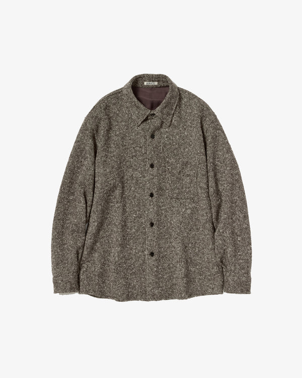 AURALEE - Homespun Tweed Shirt Blouson - (Mix Brown)