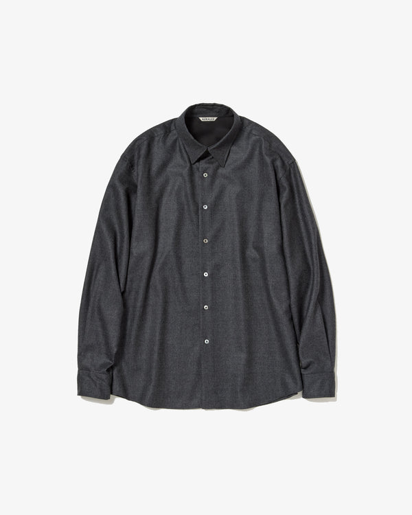 AURALEE - Super Light Wool Shirt - (Top Charcoal)
