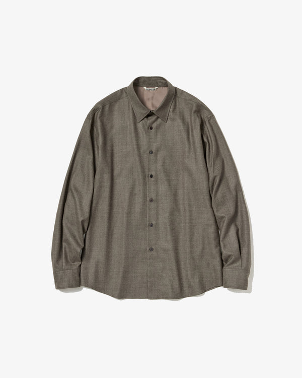 AURALEE - Super Light Wool Shirt - (Top Brown)