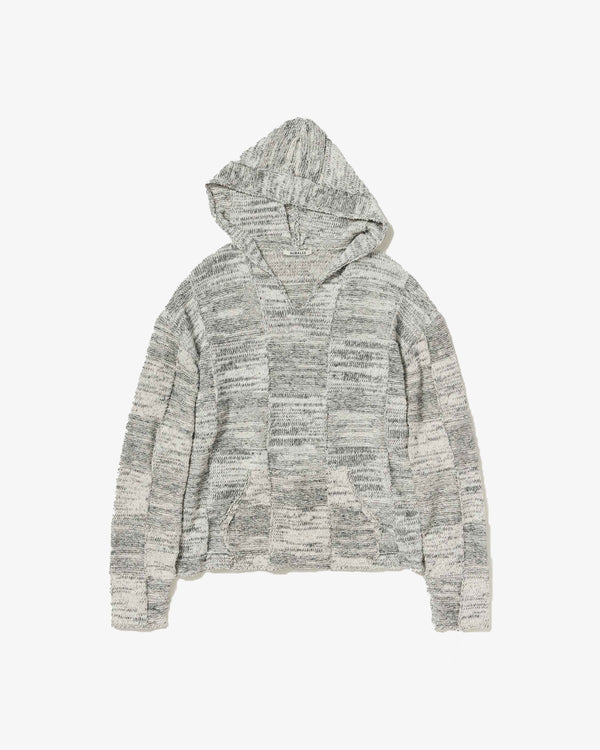 AURALEE - STRUCTURED COTTON LINEN PANEL KNIT P/O PARKA - (OFF WHITE X BLACK)