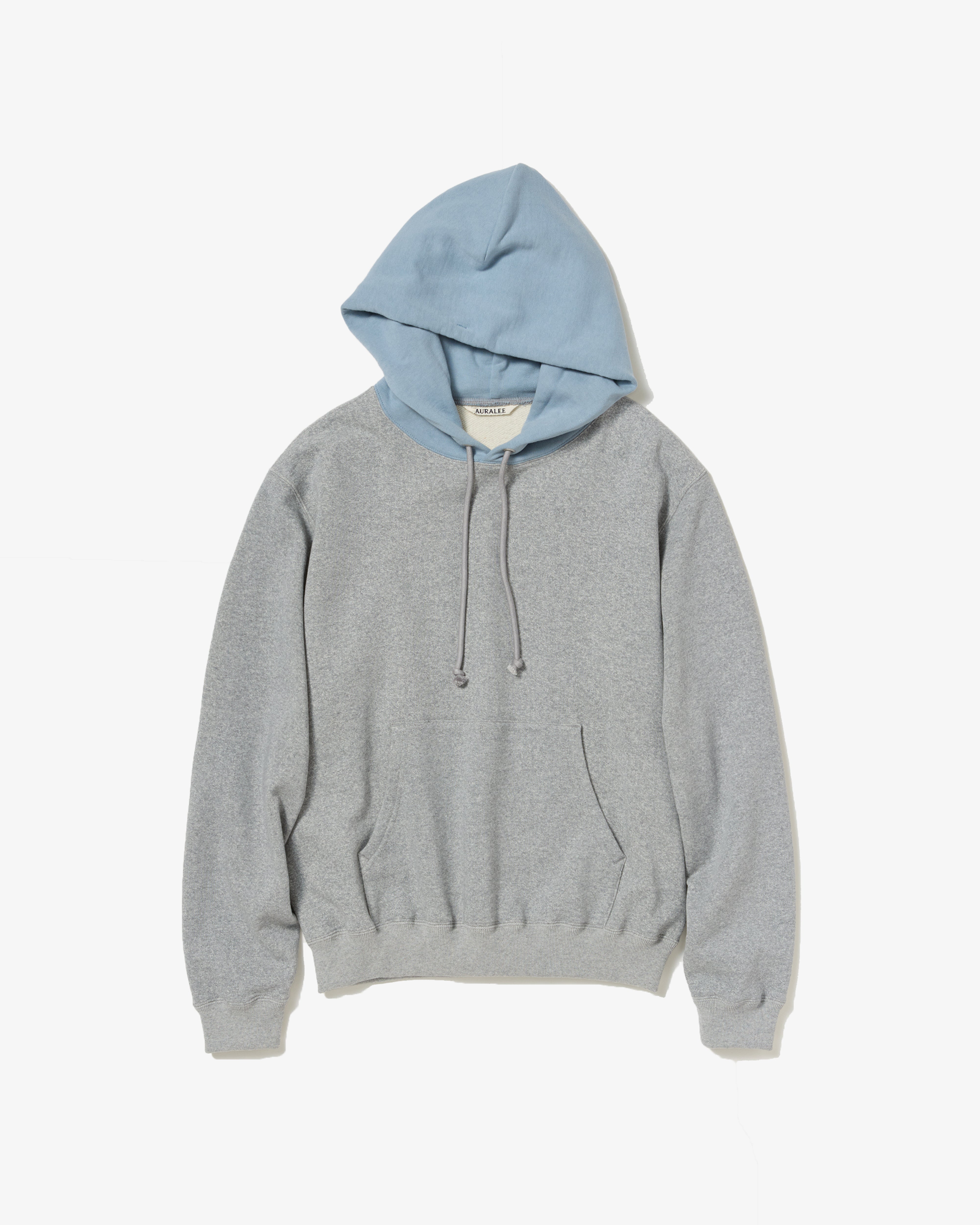 AURALEE: SMOOTH SOFT BD SWEAT P/O PARKA (TOP GRAY X DUSTY BLUE