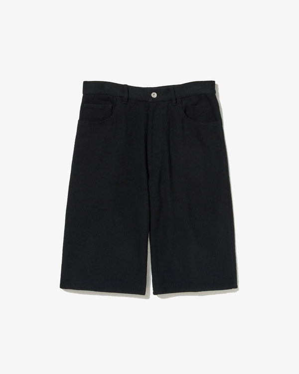 AURALEE - SILK NEP DENIM 5P WIDE SHORTS - (BLACK)