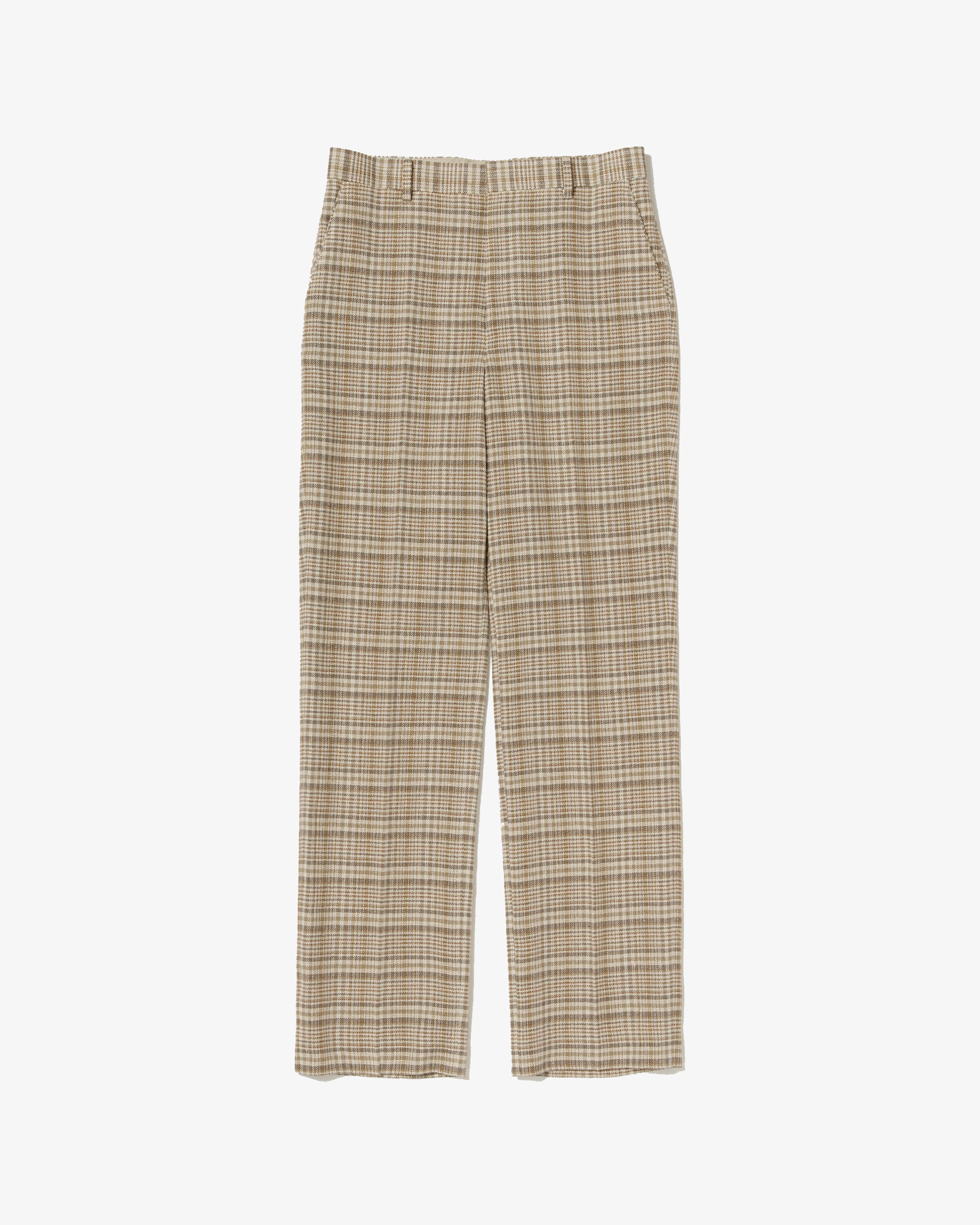 AURALEE SILK LINEN NEP CHECK SLACKS サイズ3 AURALEE: SILK LINEN NEP CHECK SLACKS (IVORY BEIGE CHECK) | DSMG E-SHOP