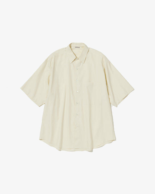 AURALEE - WASHED FINX TWILL BIG HALF SLEEVED SHIRT - (VANILLA)