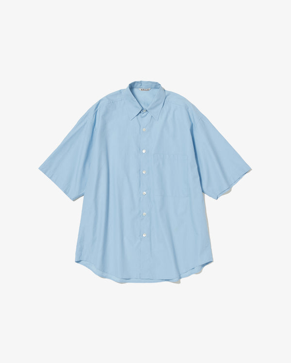 AURALEE - WASHED FINX TWILL BIG HALF SLEEVED SHIRT - (LIGHT BLUE)