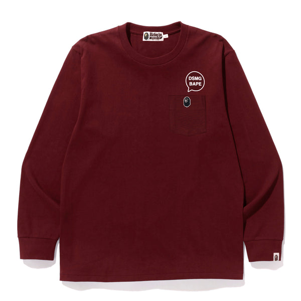 BATHING APE - DSMG SP Pocket L/S Tee - (Burgundy)