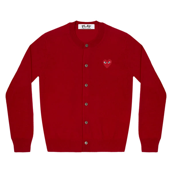 PLAY CDG - RED HEART LADIE'S CARDIGAN - (RED)