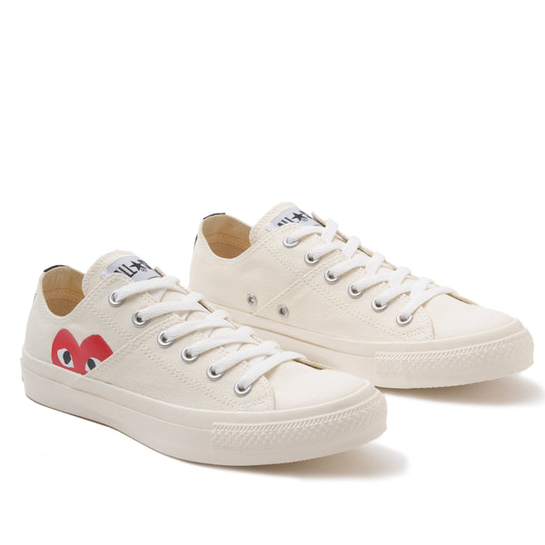 PLAY CDG CONVERSE - ALL STAR LOW - (WHITE)
