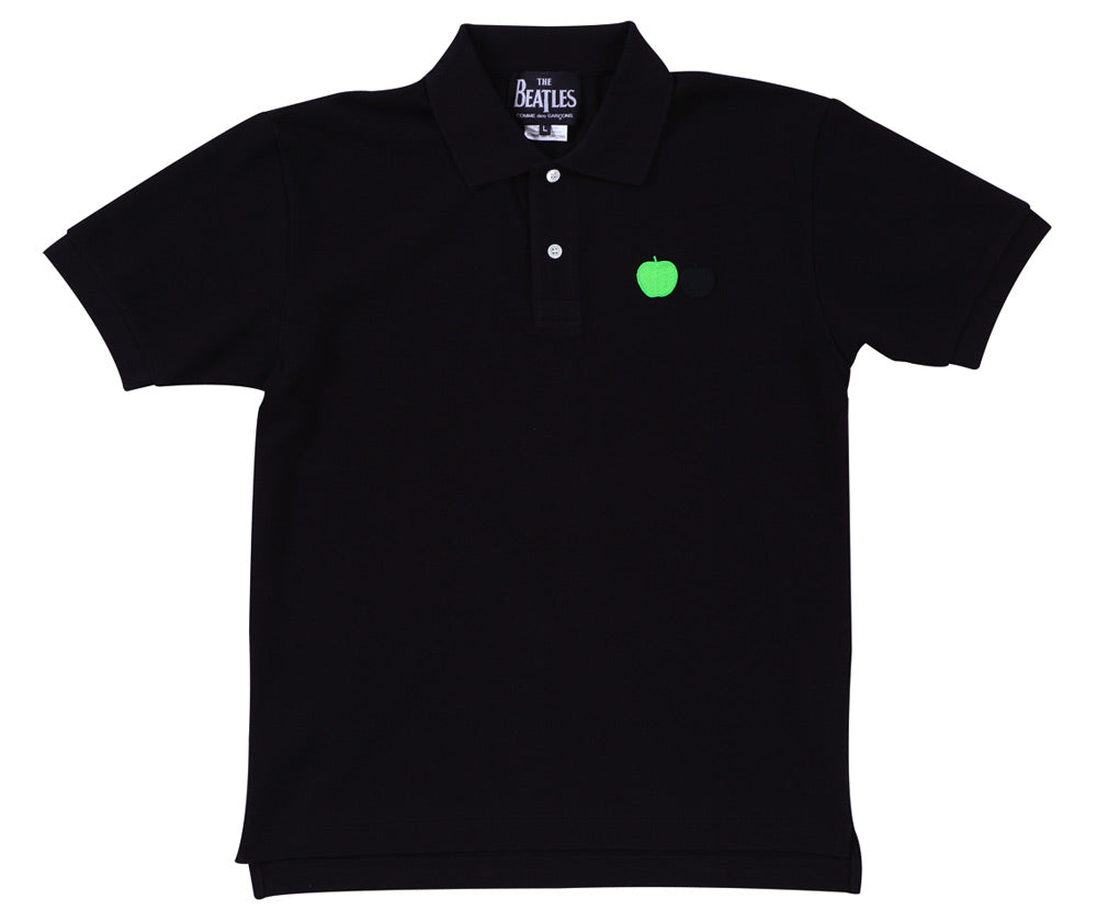 The Beatles CDG - Polo Shirt - (Black with embroidered Apples) view 1