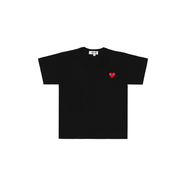 PLAY CDG - RED HEART KIDS T-SHIRT - (BLACK)