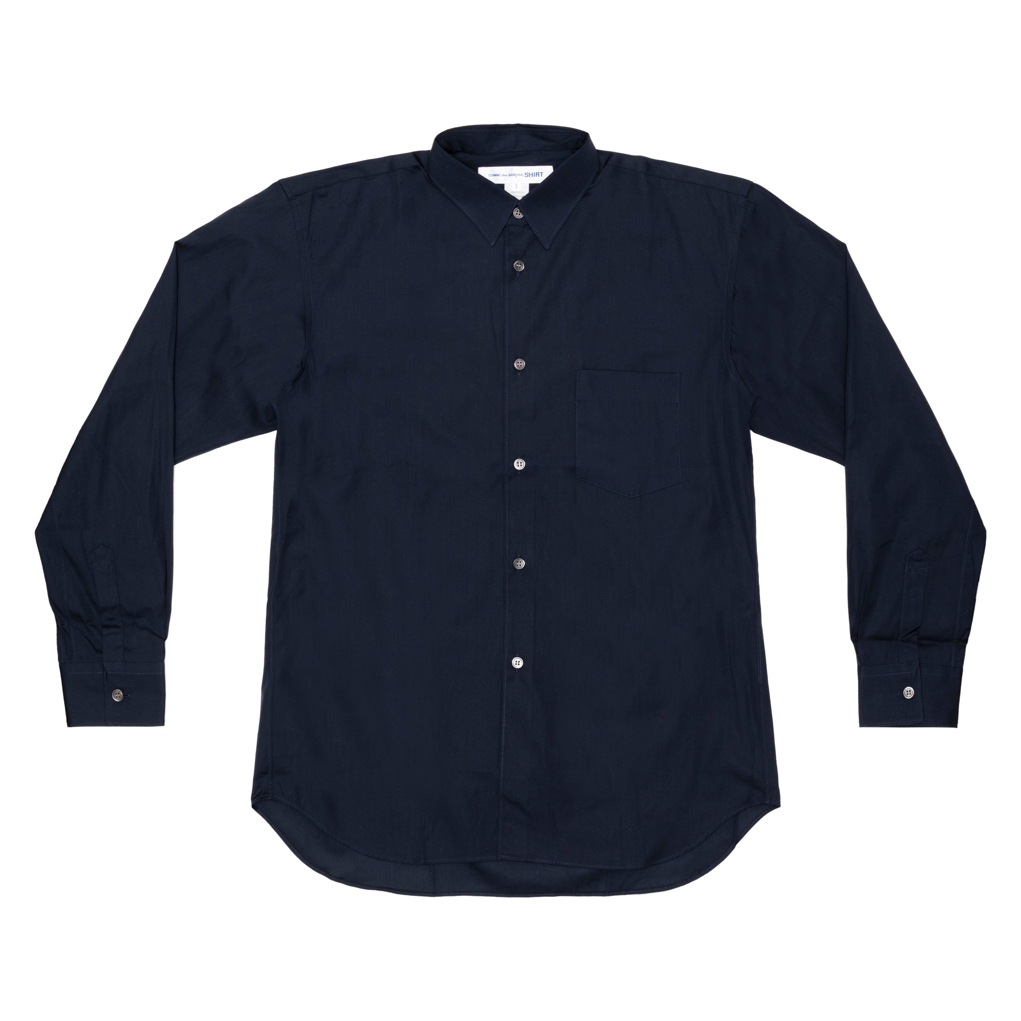 CDG SHIRT FOREVER - Cotton Poplin Narrow Classic Shirt - (Navy) view 1