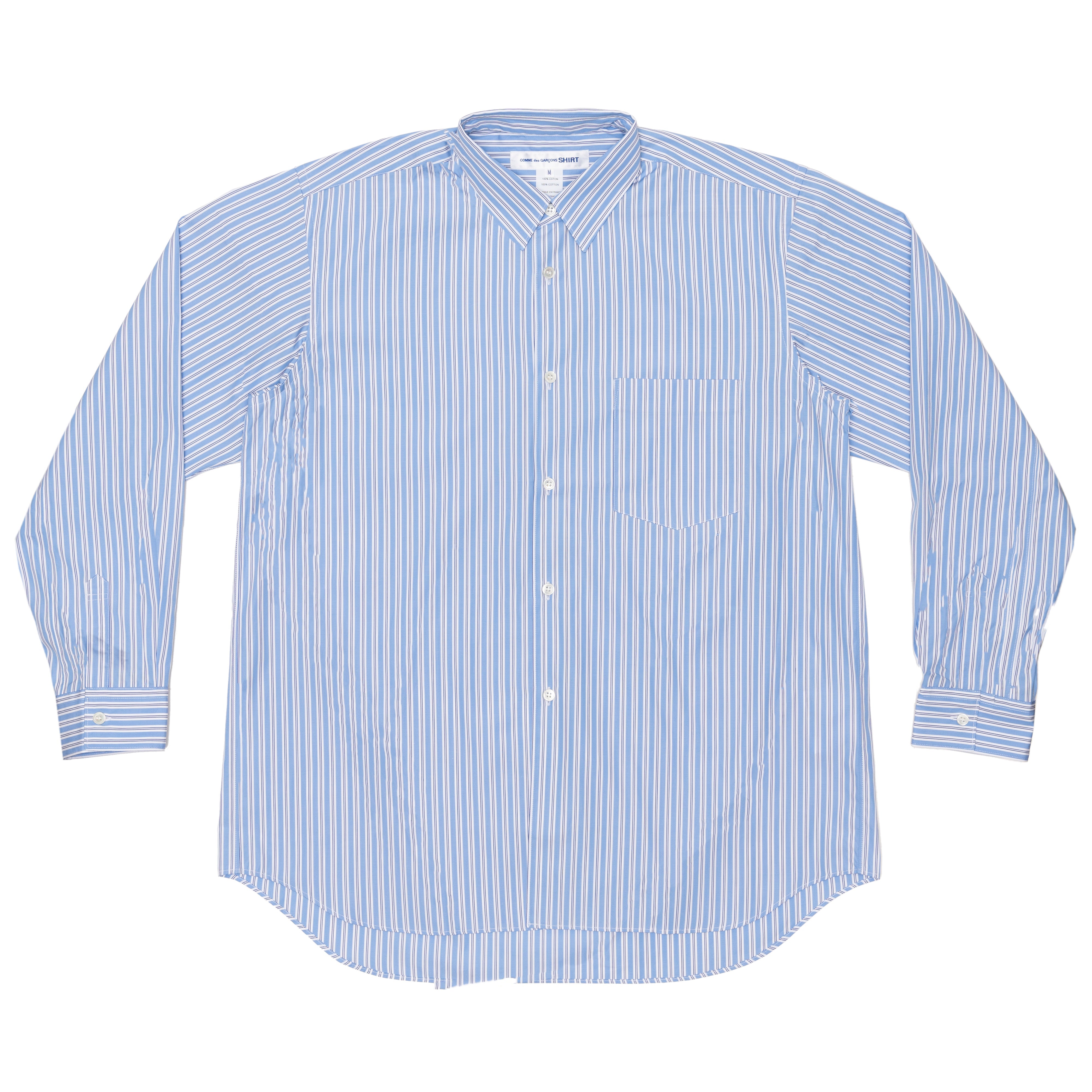 CDG SHIRT FOREVER - Wide Classic Yarn Dyed Cotton Poplin Shirt 
