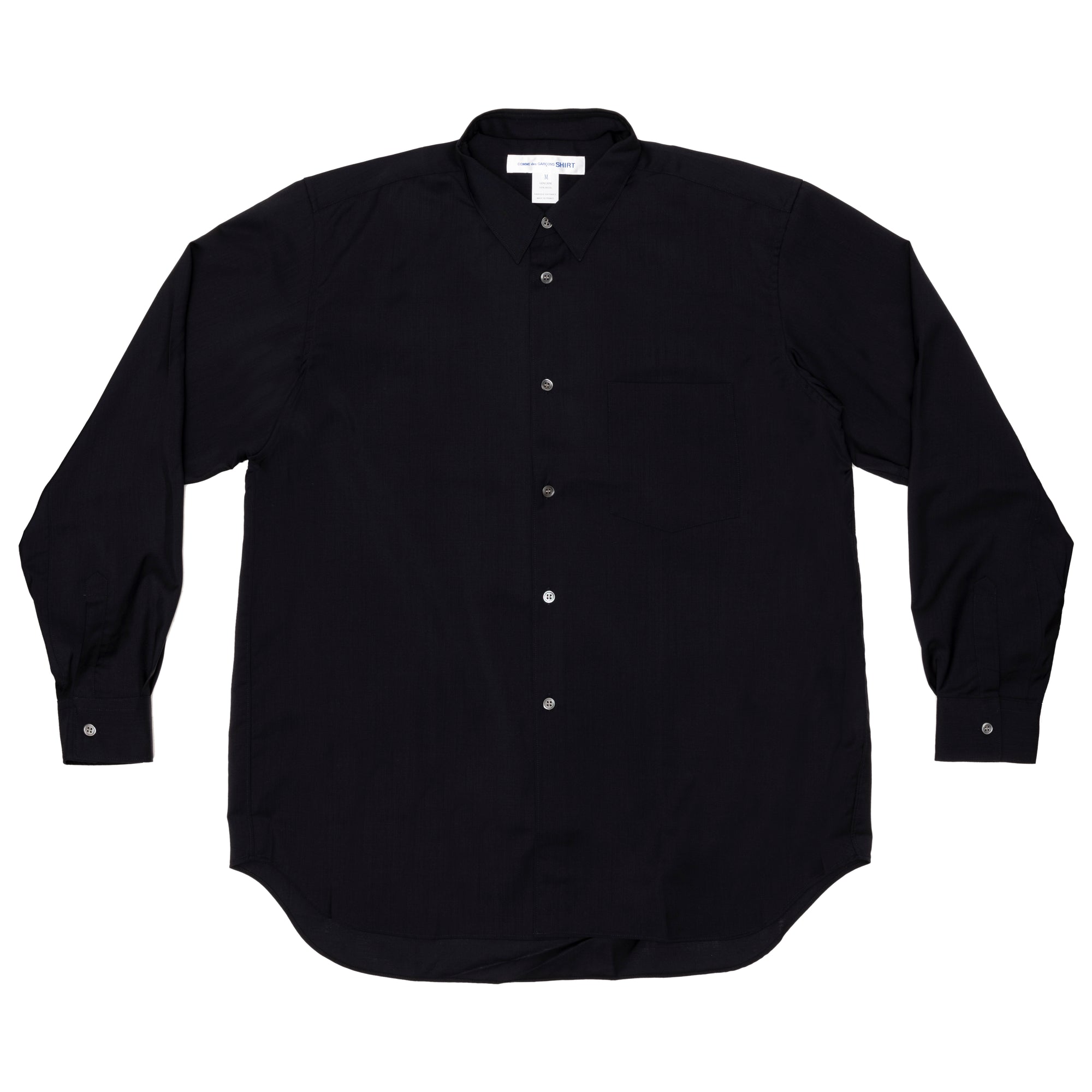 CDG SHIRT FOREVER - Wide Classic Fine Wool Shirt - (Navy) view 1